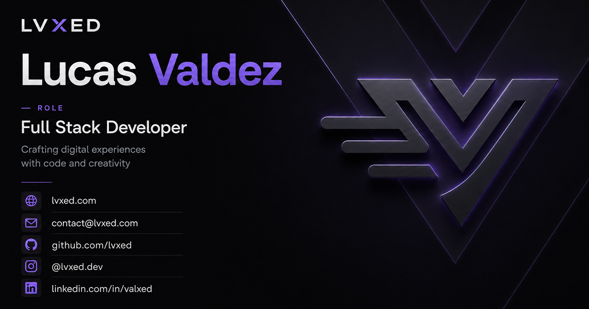 LVXED | Full Stack Developer Portfolio